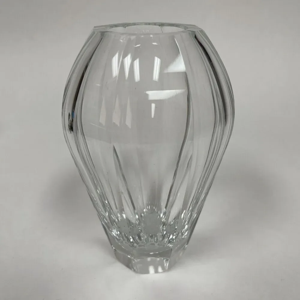 Moser Vase‎ Clear Glass Corsica Panels Almost 6
